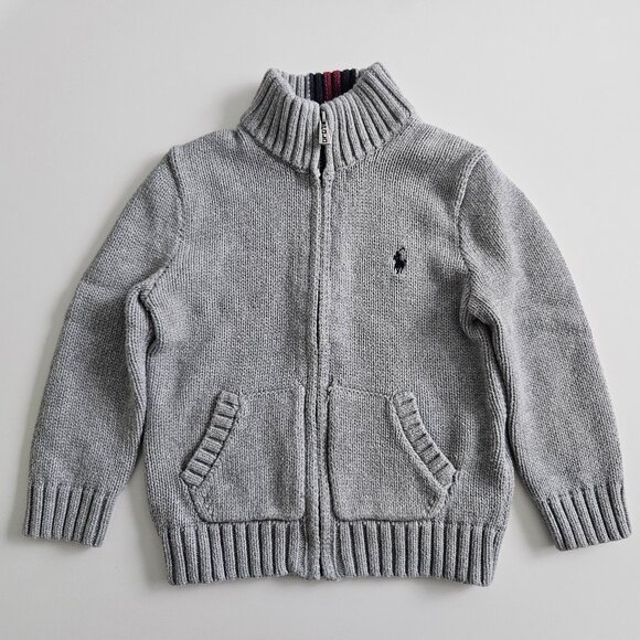 Polo Ralph Lauren Other - Polo Ralph Lauren Boys’ Cotton Full-Zip Sweater – Size 2T, Grey